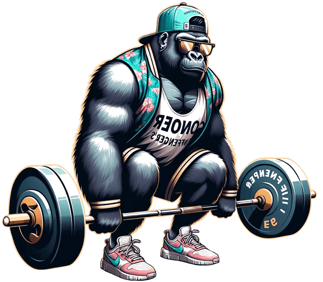 Gorilla with barbell